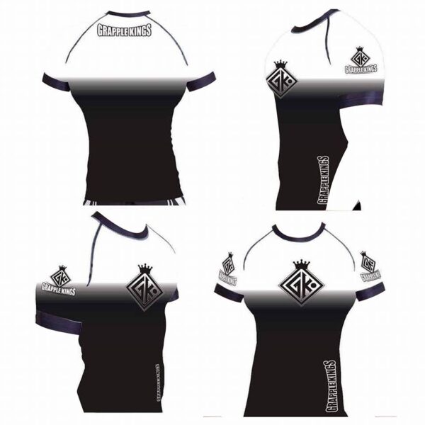 Grapple Kings IBJJF short sleeve Rank Rashguard White
