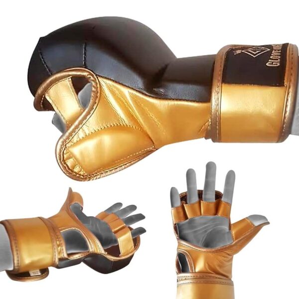 MMA gloves 8oz sparring Gold and Black
