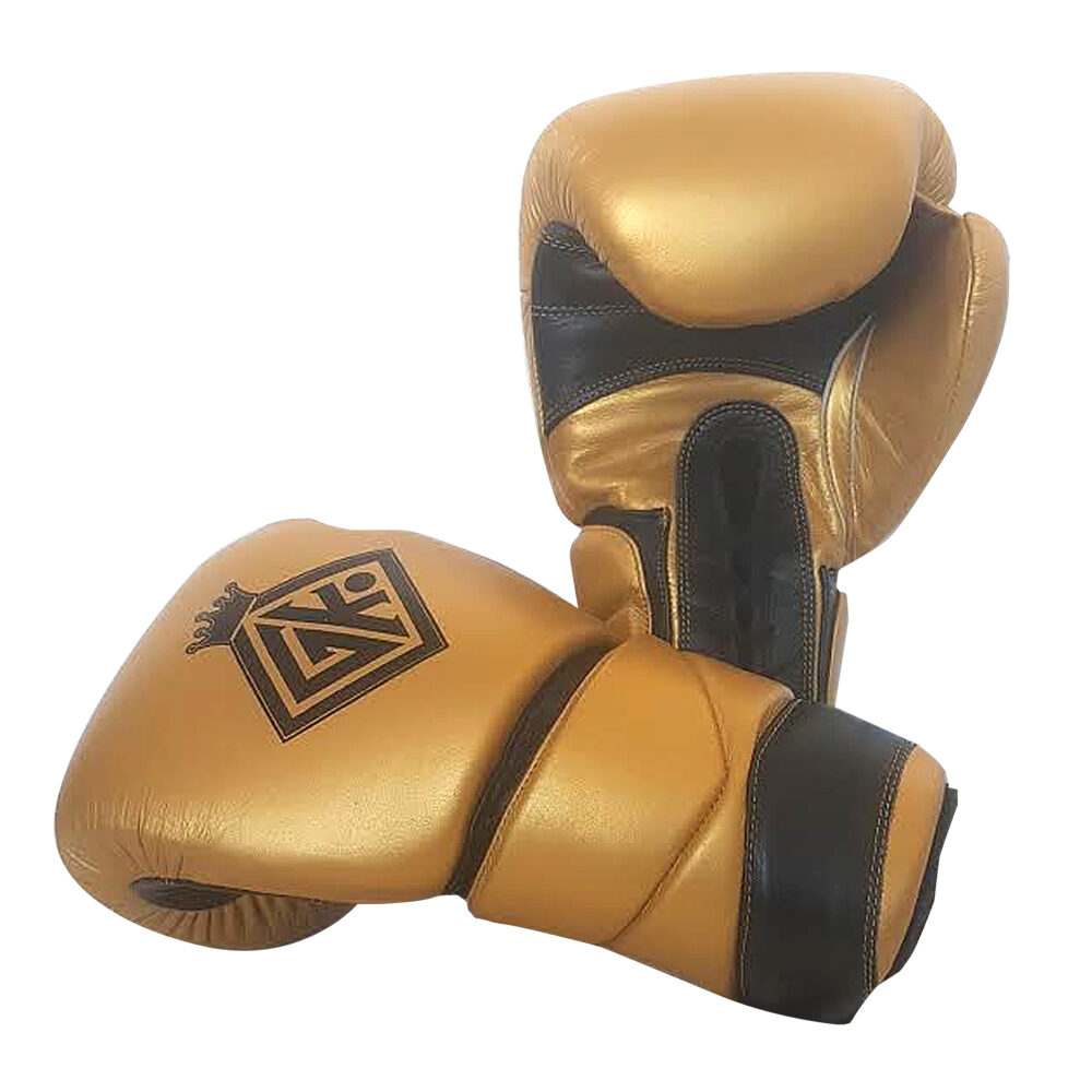 Boxing sparring set cowhide leather gold Lace ups - Image 6
