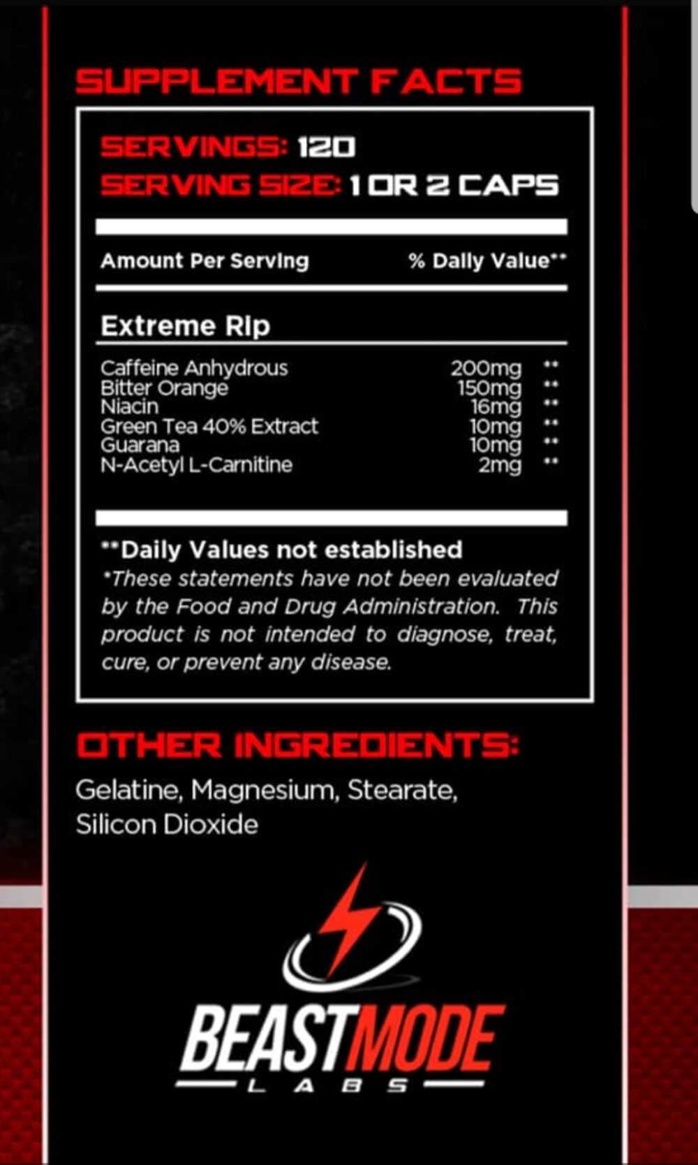 T5 EXTREME RIP FAT BURNERS 120 capsules - Image 3