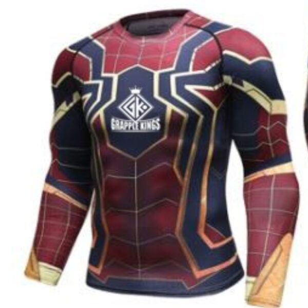 Spiderweb superhero grapple kings rashguard