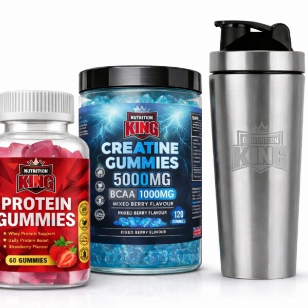 Nutrition King Strength & Recovery Duo – Creatine & Protein Gummies + Premium Shaker
